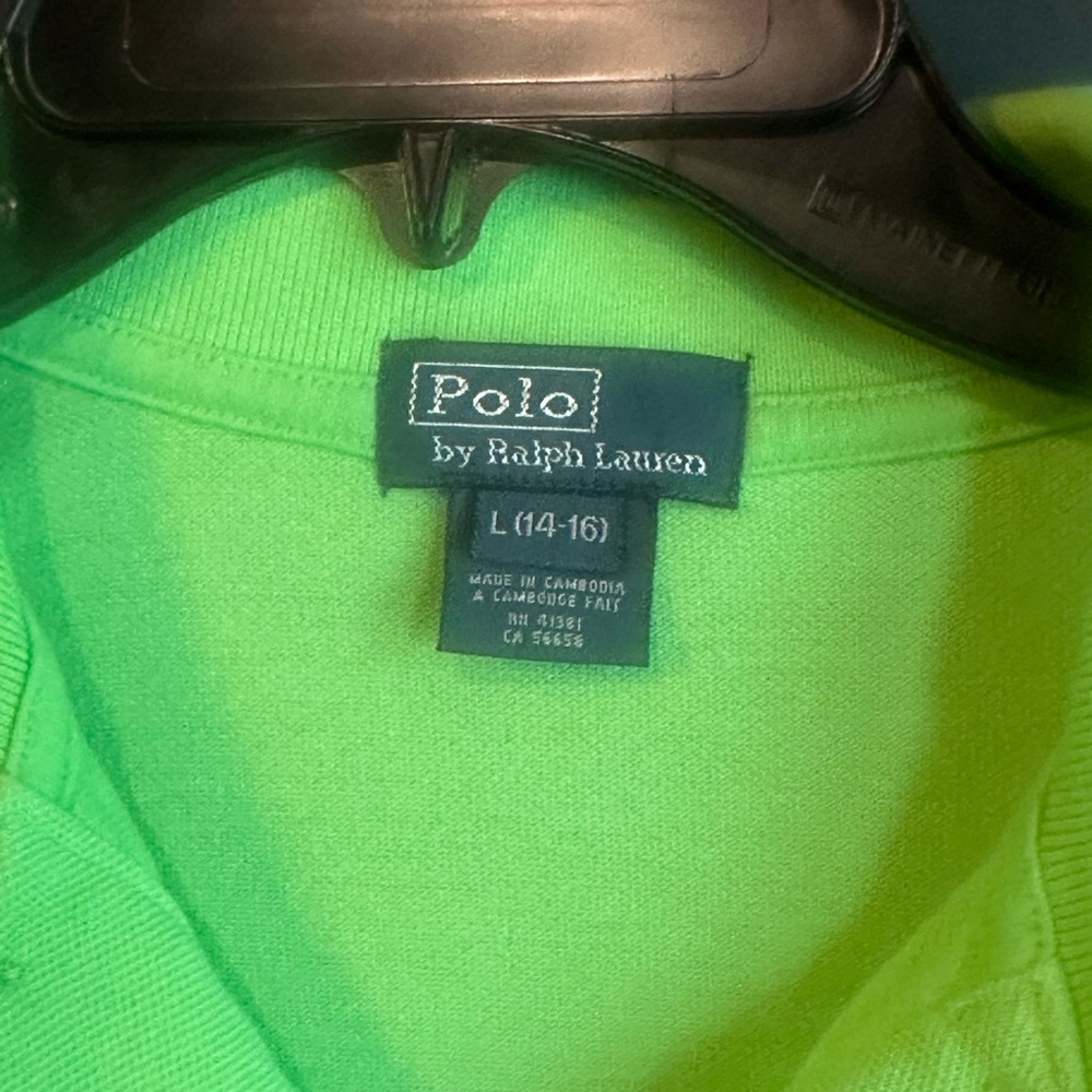 Boys Ralph Lauren Neon Green Polo Shirt - Picture 3 of 3